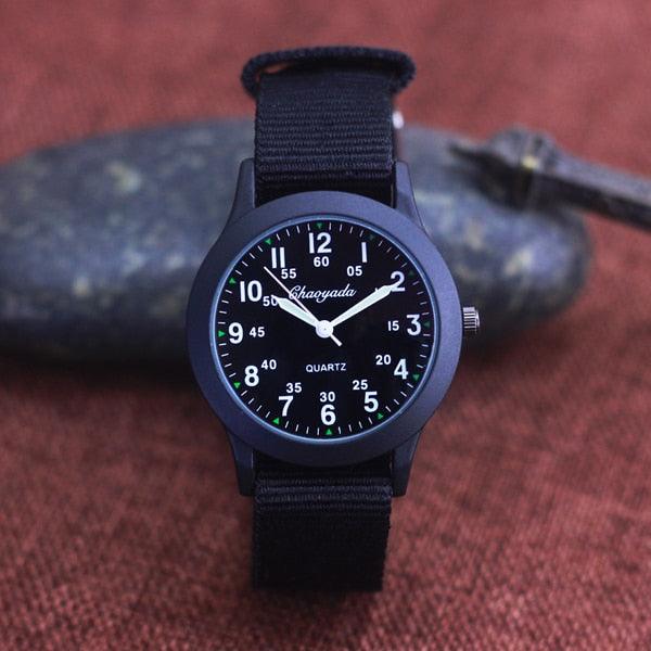 Students Learning Time Quartz Watches Girls Water Resistant Gifts Clock Kids Canvas Fashion Wristwatches Dark Watches For Men Waterproof  Field Outdoor Sport Mens Wristwatch With Nylon Band Stevvex