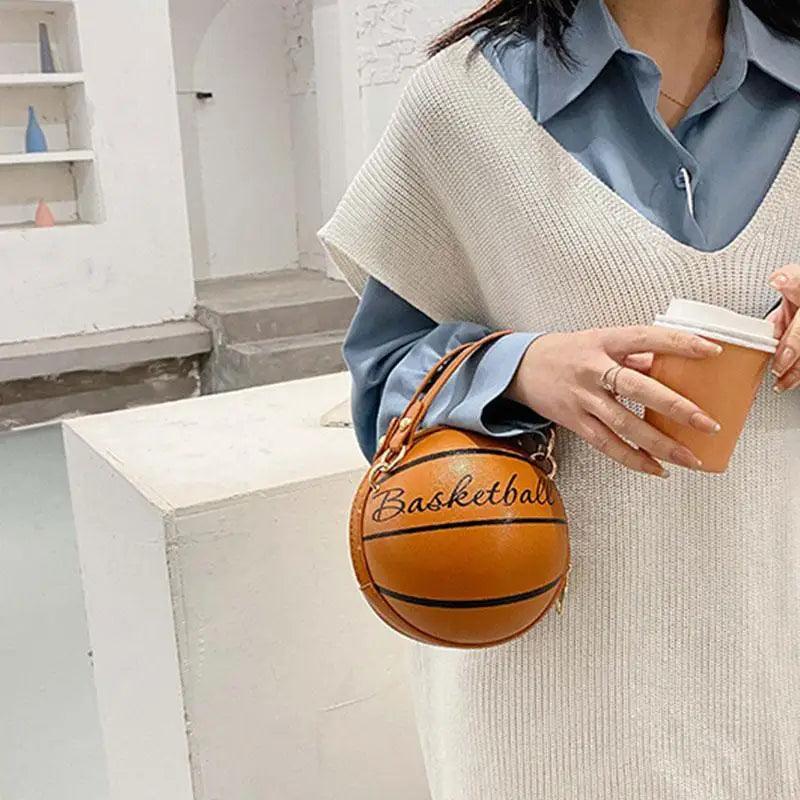 Stunning Ball Purses For Teenagers And Women Stylish Shoulder Bags, Crossbody Chain Hand Bags Personalit Leather Pink Basketball Bag For Females Stevvex