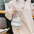 Stunning Ball Purses For Teenagers And Women Stylish Shoulder Bags, Crossbody Chain Hand Bags Personalit Leather Pink Basketball Bag For Females Stevvex