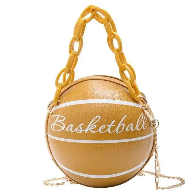 Stunning Ball Purses For Teenagers And Women Stylish Shoulder Bags, Crossbody Chain Hand Bags Personalit Leather Pink Basketball Bag For Females Stevvex