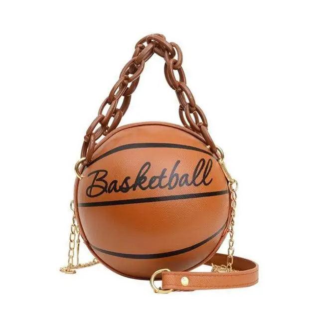 Stunning Ball Purses For Teenagers And Women Stylish Shoulder Bags, Crossbody Chain Hand Bags Personalit Leather Pink Basketball Bag For Females Stevvex