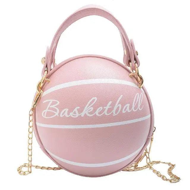 Stunning Ball Purses For Teenagers And Women Stylish Shoulder Bags, Crossbody Chain Hand Bags Personalit Leather Pink Basketball Bag For Females Stevvex