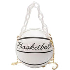 Stunning Ball Purses For Teenagers And Women Stylish Shoulder Bags, Crossbody Chain Hand Bags Personalit Leather Pink Basketball Bag For Females Stevvex
