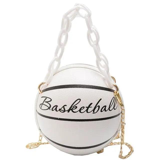 Stunning Ball Purses For Teenagers And Women Stylish Shoulder Bags, Crossbody Chain Hand Bags Personalit Leather Pink Basketball Bag For Females Stevvex