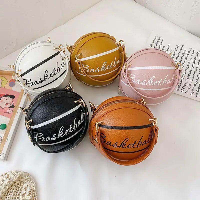 Stunning Ball Purses For Teenagers And Women Stylish Shoulder Bags, Crossbody Chain Hand Bags Personalit Leather Pink Basketball Bag For Females Stevvex