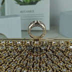Stunning Crystal-Front Glitter-Back Clutch – Trendy Square Evening Bag for Parties & Galas (MAC275)
