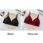 Stunning Hot Look Women's Lace Bra No Steel Ring Beauty Back comfor Wrapped Chest Comfortable Daisy Brassiere Stretch Triangle Cup Padded Underwear 1/2Pcs Stevvex