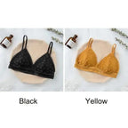 Stunning Hot Look Women's Lace Bra No Steel Ring Beauty Back comfor Wrapped Chest Comfortable Daisy Brassiere Stretch Triangle Cup Padded Underwear 1/2Pcs Stevvex