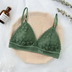 Stunning Hot Look Women's Lace Bra No Steel Ring Beauty Back comfor Wrapped Chest Comfortable Daisy Brassiere Stretch Triangle Cup Padded Underwear 1/2Pcs Stevvex