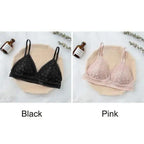Stunning Hot Look Women's Lace Bra No Steel Ring Beauty Back comfor Wrapped Chest Comfortable Daisy Brassiere Stretch Triangle Cup Padded Underwear 1/2Pcs Stevvex