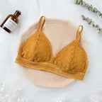 Stunning Hot Look Women's Lace Bra No Steel Ring Beauty Back comfor Wrapped Chest Comfortable Daisy Brassiere Stretch Triangle Cup Padded Underwear 1/2Pcs Stevvex