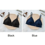 Stunning Hot Look Women's Lace Bra No Steel Ring Beauty Back comfor Wrapped Chest Comfortable Daisy Brassiere Stretch Triangle Cup Padded Underwear 1/2Pcs Stevvex