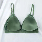 Stunning Hot Look Women's Lace Bra No Steel Ring Beauty Back comfor Wrapped Chest Comfortable Daisy Brassiere Stretch Triangle Cup Padded Underwear 1/2Pcs Stevvex