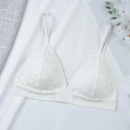 Stunning Hot Look Women's Lace Bra No Steel Ring Beauty Back comfor Wrapped Chest Comfortable Daisy Brassiere Stretch Triangle Cup Padded Underwear 1/2Pcs Stevvex
