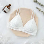 Stunning Hot Look Women's Lace Bra No Steel Ring Beauty Back comfor Wrapped Chest Comfortable Daisy Brassiere Stretch Triangle Cup Padded Underwear 1/2Pcs Stevvex