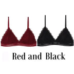 Stunning Women's French Style Lace Bra Girls Triangle Cup Lingerie With Deep V Wireless Underwear Soft Thin Seamless Bra Stevvex