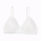 Stunning Women's French Style Lace Bra Girls Triangle Cup Lingerie With Deep V Wireless Underwear Soft Thin Seamless Bra Stevvex