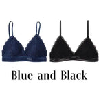 Stunning Women's French Style Lace Bra Girls Triangle Cup Lingerie With Deep V Wireless Underwear Soft Thin Seamless Bra Stevvex