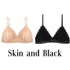 Stunning Women's French Style Lace Bra Girls Triangle Cup Lingerie With Deep V Wireless Underwear Soft Thin Seamless Bra Stevvex
