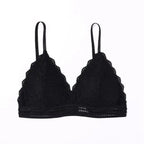 Stunning Women's French Style Lace Bra Girls Triangle Cup Lingerie With Deep V Wireless Underwear Soft Thin Seamless Bra Stevvex