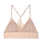 Stunning Women's French Style Lace Bra Girls Triangle Cup Lingerie With Deep V Wireless Underwear Soft Thin Seamless Bra Stevvex