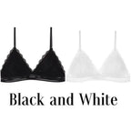 Stunning Women's French Style Lace Bra Girls Triangle Cup Lingerie With Deep V Wireless Underwear Soft Thin Seamless Bra Stevvex