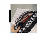 Stylish And Fashionable Fanny Bag For Women Rave Festival Bum Travel Waist Pack Black And White Checkered Stevvex