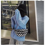 Stylish And Fashionable Fanny Bag For Women Rave Festival Bum Travel Waist Pack Black And White Checkered Stevvex
