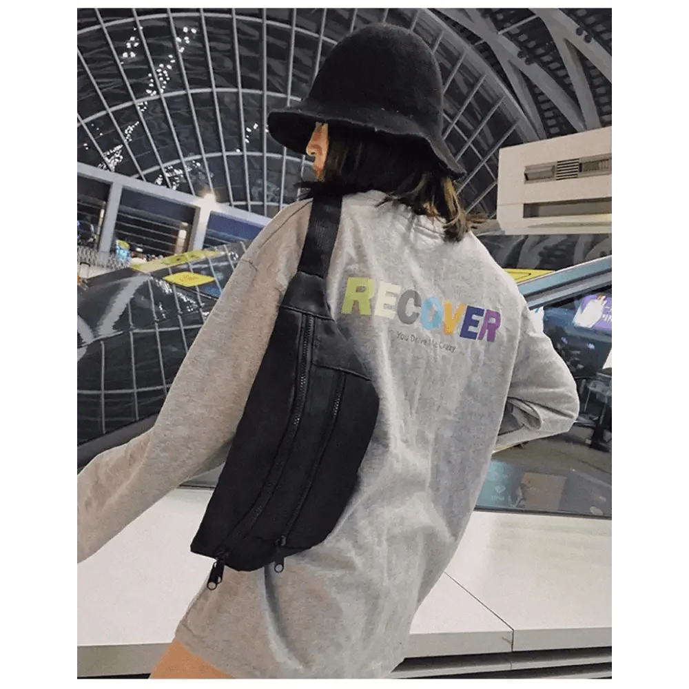 Stylish And Fashionable Fanny Bag For Women Rave Festival Bum Travel Waist Pack Black And White Checkered Stevvex