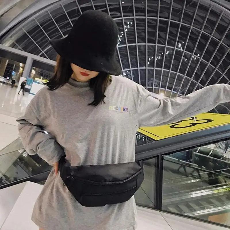 Stylish And Fashionable Fanny Bag For Women Rave Festival Bum Travel Waist Pack Black And White Checkered Stevvex