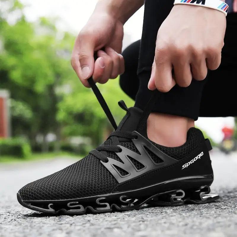 Stylish Black Mens Soft Casual Sneakers Breathable Comfort Sport Elegant Men Sneakers Stevvex