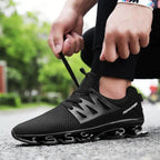 Stylish Black Mens Soft Casual Sneakers Breathable Comfort Sport Elegant Men Sneakers Stevvex