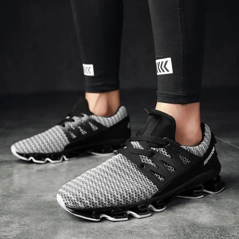Stylish Black Mens Soft Casual Sneakers Breathable Comfort Sport Elegant Men Sneakers Stevvex