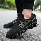 Stylish Black Mens Soft Casual Sneakers Breathable Comfort Sport Elegant Men Sneakers Stevvex