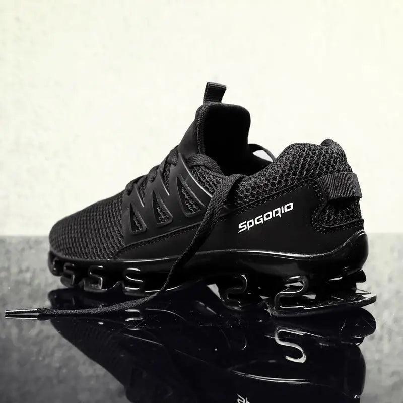 Stylish Black Mens Soft Casual Sneakers Breathable Comfort Sport Elegant Men Sneakers Stevvex