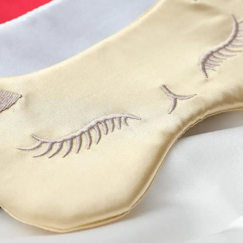 Stylish Cat Eye And Ear Design Pure Silk Double-side Shading Eyeshade Sleeping Eye Mask Blindfolds Eyeshade Health Sleep Shield Light Stevvex