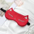 Stylish Cat Eye And Ear Design Pure Silk Double-side Shading Eyeshade Sleeping Eye Mask Blindfolds Eyeshade Health Sleep Shield Light Stevvex