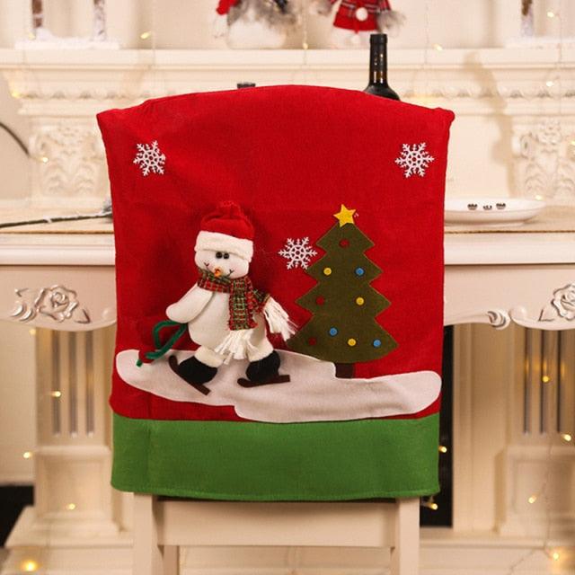 Stylish Chair Covers Christmas Santa Claus Chair Back Cover Christmas Dining Dinner Table Decoration New Year Party Supplies Dining Table Decoration for Home New Year Party Stevvex