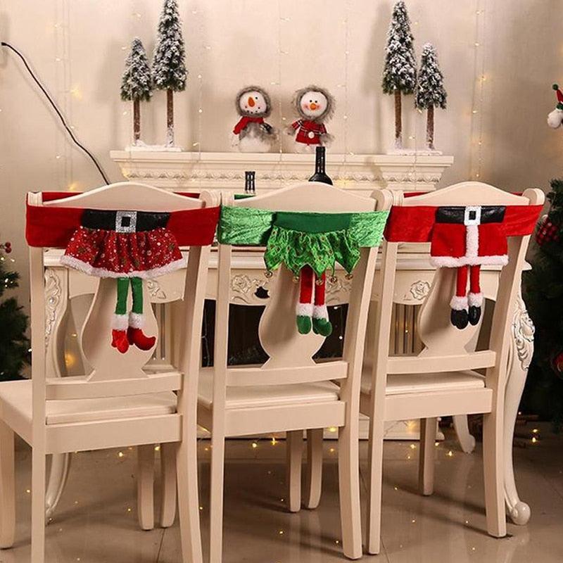 Stylish Chair Covers Christmas Santa Claus Chair Back Cover Christmas Dining Dinner Table Decoration New Year Party Supplies Dining Table Decoration for Home New Year Party Stevvex