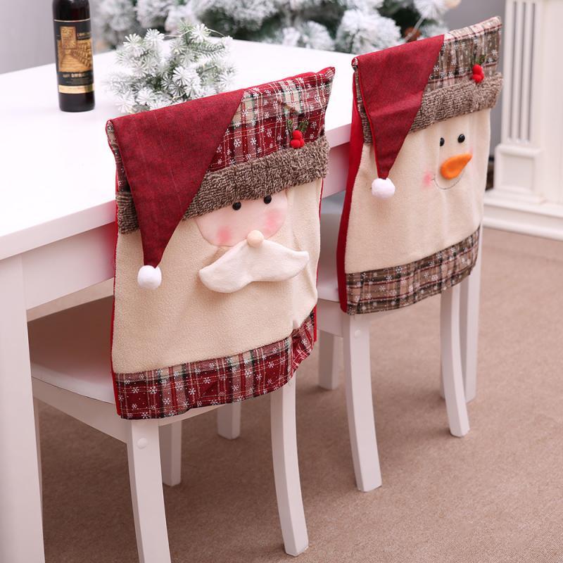 Stylish Chair Covers Christmas Santa Claus Chair Back Cover Christmas Dining Dinner Table Decoration New Year Party Supplies Dining Table Decoration for Home New Year Party Stevvex