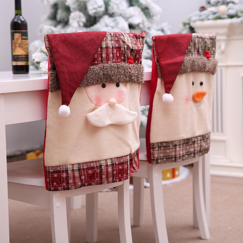 Stylish Chair Covers Christmas Santa Claus Chair Back Cover Christmas Dining Dinner Table Decoration New Year Party Supplies Dining Table Decoration for Home New Year Party Stevvex