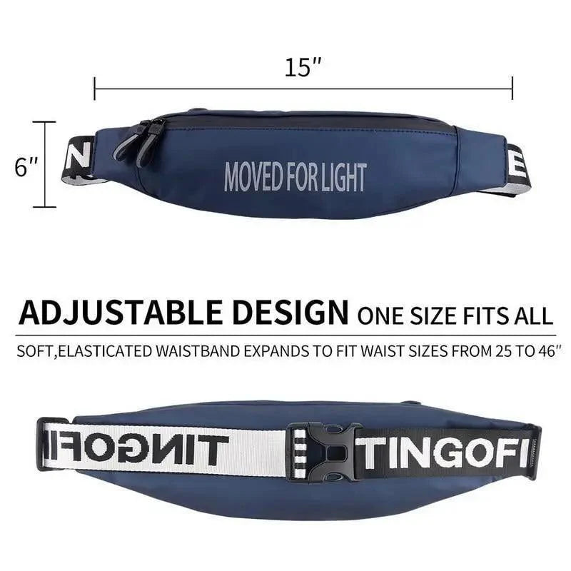 Stylish Design Unisex Waterproof Money Belt Bag Elegant Waist Pack Bag for Hiking Fitness Cycling Workout Gym Reflective Runners Belt Jogging Pocket Belt Stevvex