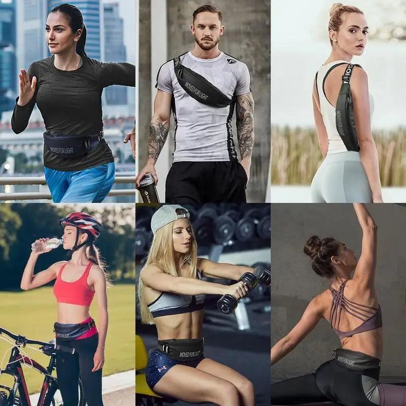 Stylish Design Unisex Waterproof Money Belt Bag Elegant Waist Pack Bag for Hiking Fitness Cycling Workout Gym Reflective Runners Belt Jogging Pocket Belt Stevvex