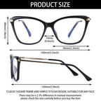 Stylish Eyeglasses Glasses Clear Lens  Blue Light Blocking Glasses Women Men Fashion Cat Eye Glasses Computer Gaming Eyeglasses Eye Protection Eyewear Stevvex