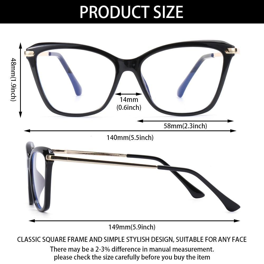 Stylish Eyeglasses Glasses Clear Lens  Blue Light Blocking Glasses Women Men Fashion Cat Eye Glasses Computer Gaming Eyeglasses Eye Protection Eyewear Stevvex