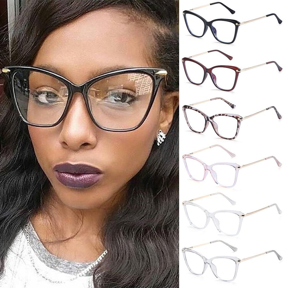 Stylish Eyeglasses Glasses Clear Lens  Blue Light Blocking Glasses Women Men Fashion Cat Eye Glasses Computer Gaming Eyeglasses Eye Protection Eyewear Stevvex