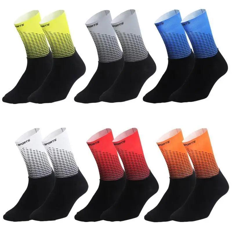 Stylish Fabric Cycling Socks Compression Anti Slip  Breathable Sport Socks For Men And Women  Functional Sports Athletics Breathable Socks Stevvex