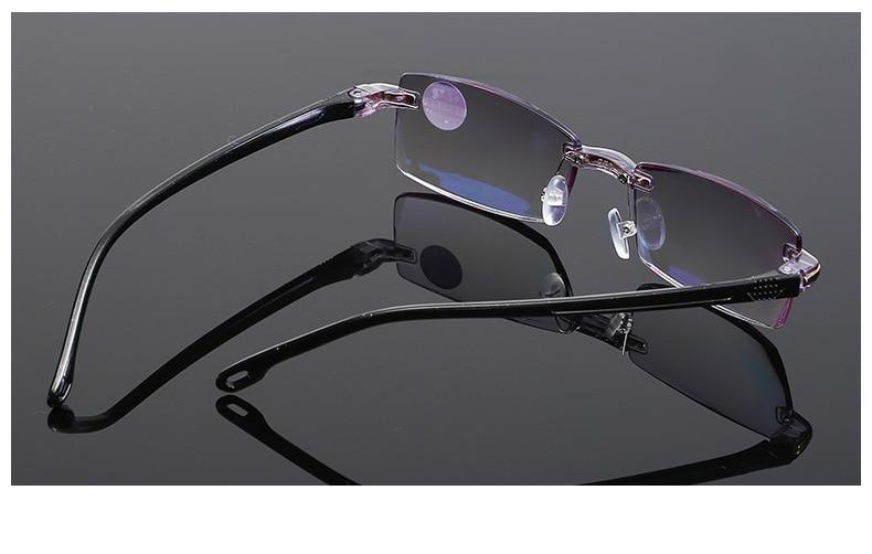 Stylish Fashionable  Blue Light Blocking Rimless Reading Glasses Women Men Simple Modern Square Frameless Diopters Glasses Frameless Reading Glasses Blue Light Blocking Rimless Computer Reader Lightweight Anti Glare Filter Eyeglasses Stevvex