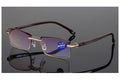 Stylish Fashionable  Blue Light Blocking Rimless Reading Glasses Women Men Simple Modern Square Frameless Diopters Glasses Frameless Reading Glasses Blue Light Blocking Rimless Computer Reader Lightweight Anti Glare Filter Eyeglasses Stevvex