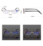 Stylish Fashionable  Blue Light Blocking Rimless Reading Glasses Women Men Simple Modern Square Frameless Diopters Glasses Frameless Reading Glasses Blue Light Blocking Rimless Computer Reader Lightweight Anti Glare Filter Eyeglasses Stevvex